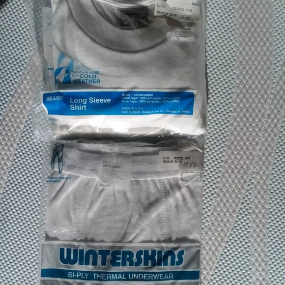 Vintage NOS Sears Roebuck Winterskins Men's Medium Thermal Underwear Set - USA - Picture 1 of 3